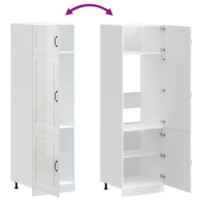 Armadio da Cucina Kalmar Bianco Lucido in Legno Multistrato - homemem39