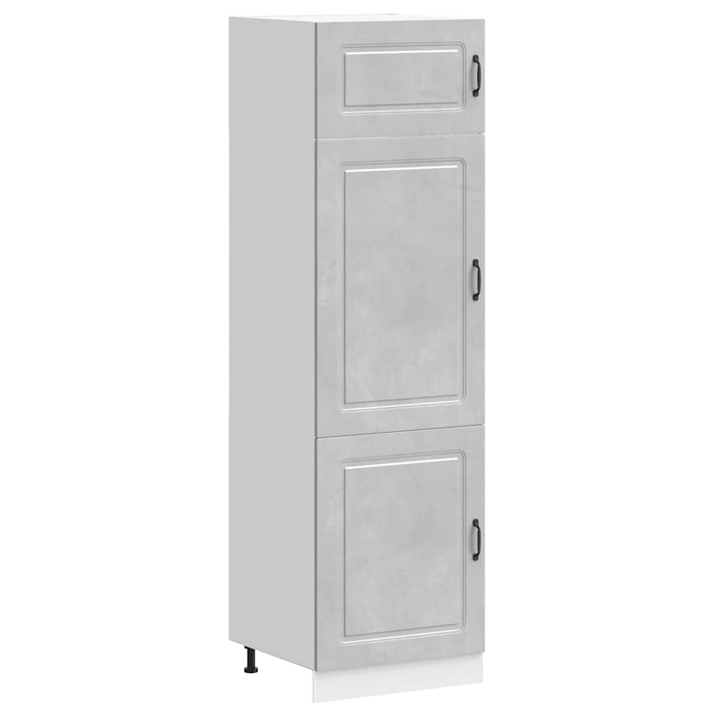 Armadio da Cucina Kalmar Grigio Cemento in Legno Multistrato