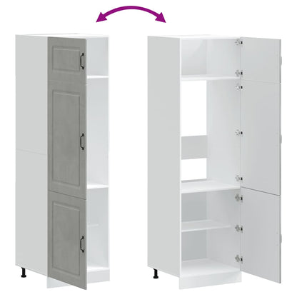 Armadio da Cucina Kalmar Grigio Cemento in Legno Multistrato | homemem39