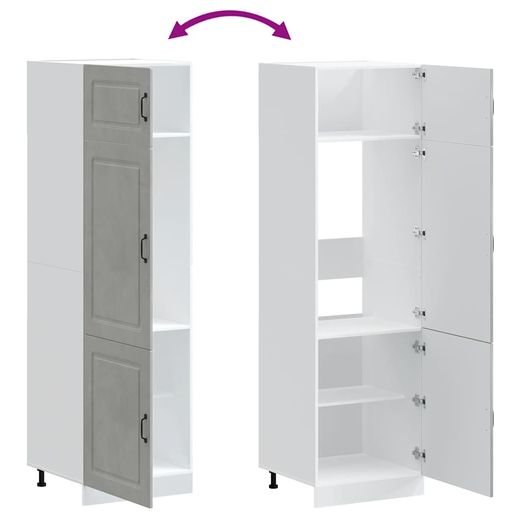 Armadio da Cucina Kalmar Grigio Cemento in Legno Multistrato - homemem39