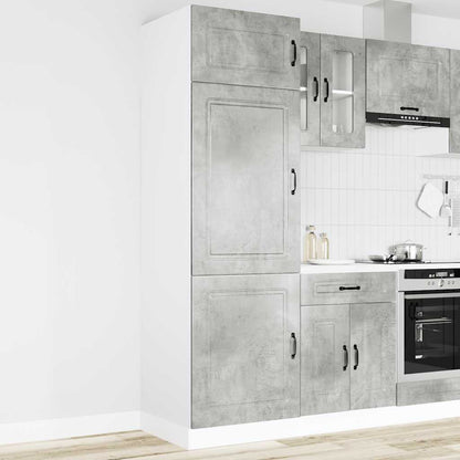 Armadio da Cucina Kalmar Grigio Cemento in Legno Multistrato