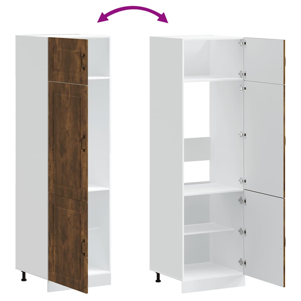 Armadio da Cucina Kalmar Rovere Fumo in Legno Multistrato | homemem39