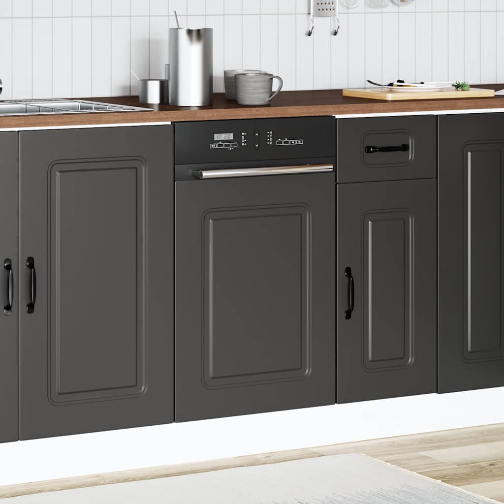 Pannello Lavastoviglie Kalmar Nero 45x1,5x57 cm in Truciolato | homemem39