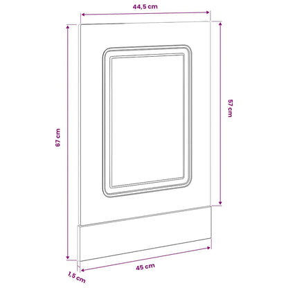 Pannello Lavastoviglie Kalmar Grigio Sonoma 45x1,5x57 cm