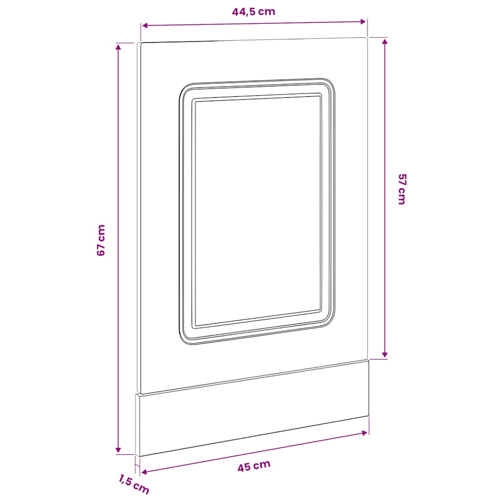 Pannello Lavastoviglie Kalmar Rovere Marrone 45x1,5x57 cm