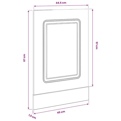 Pannello Lavastoviglie Kalmar Rovere Marrone 45x1,5x57 cm
