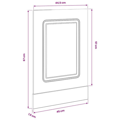 Pannello Lavastoviglie Kalmar Rovere Artigianale 45x1,5x57 cm | homemem39