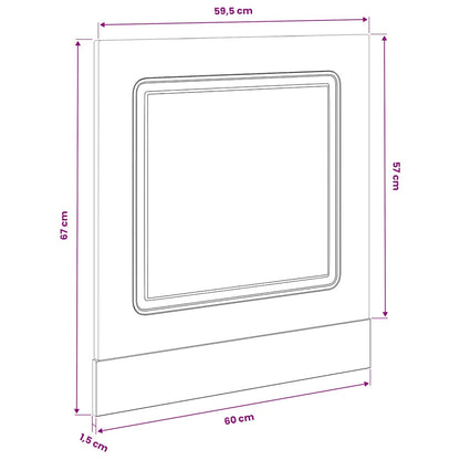 Pannello Lavastoviglie Kalmar Rovere Sonoma 60x1,5x57 cm