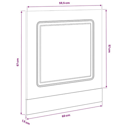 Pannello Lavastoviglie Kalmar Rovere Fumo 60x1,5x57 cm | homemem39