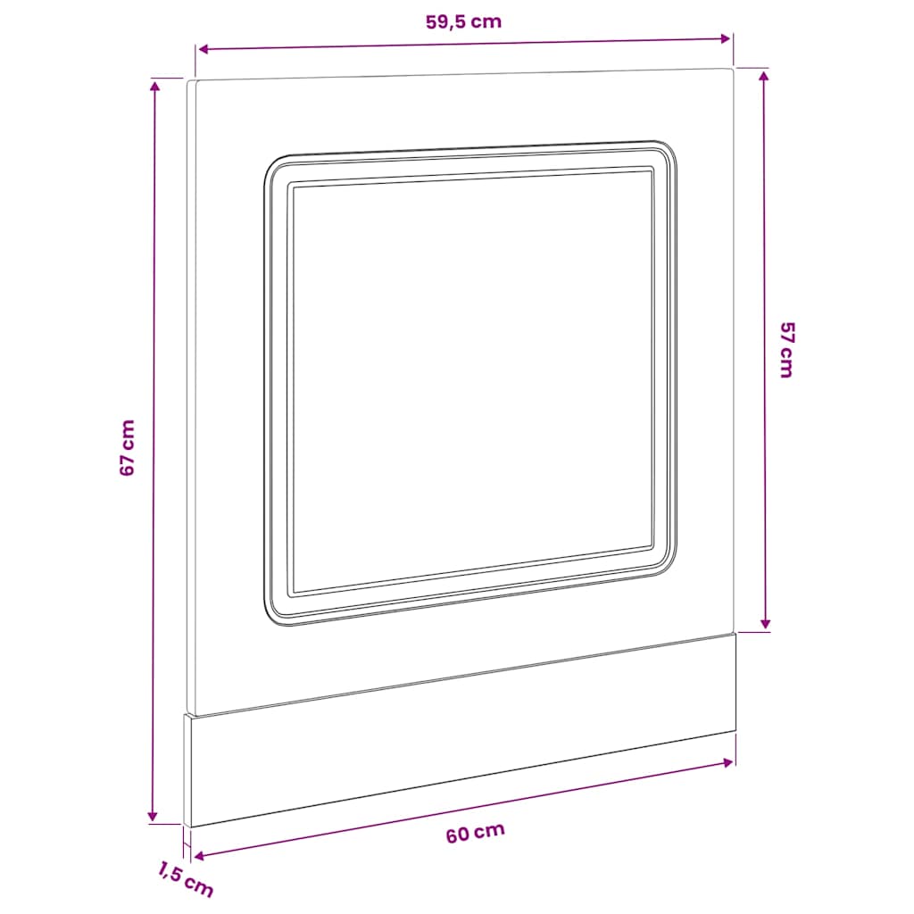 Pannello Lavastoviglie Kalmar Grigio Sonoma 60x1,5x57 cm | homemem39