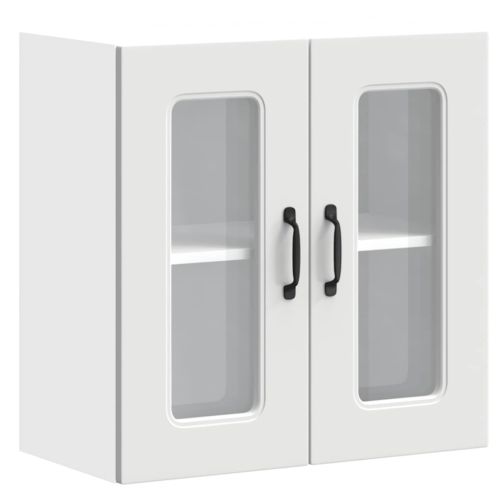 Pensile da Cucina con Porta in Vetro Kalmar Bianco Truciolato | homemem39