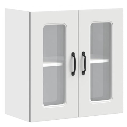 Pensile da Cucina con Porta in Vetro Kalmar Bianco Truciolato | homemem39
