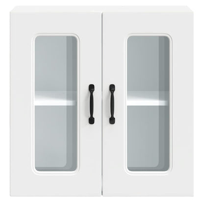 Pensile da Cucina con Porta in Vetro Kalmar Bianco Truciolato - homemem39