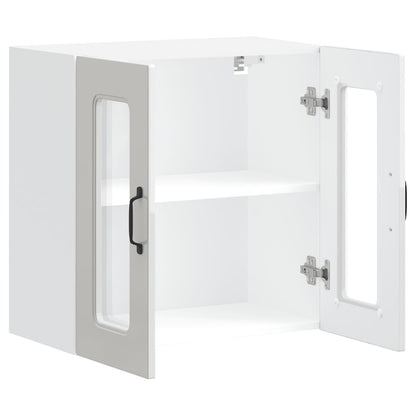 Pensile da Cucina con Porta in Vetro Kalmar Bianco Lucido - homemem39