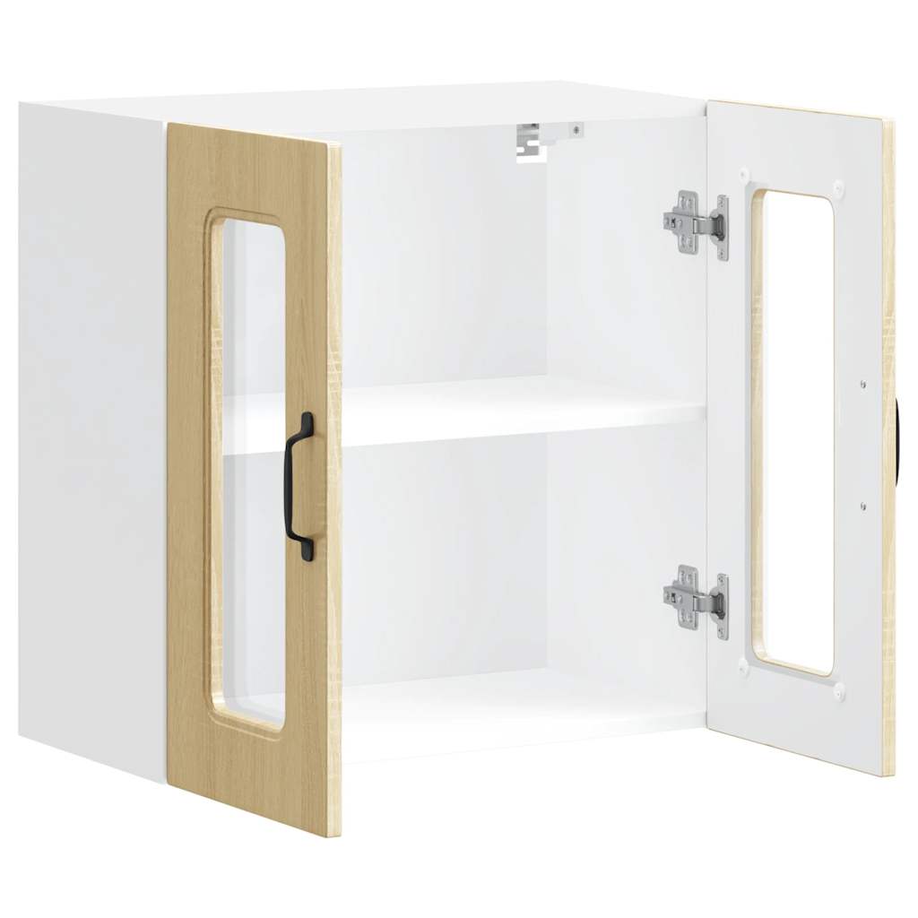 Pensile da Cucina con Porta in Vetro Kalmar Rovere Sonoma - homemem39