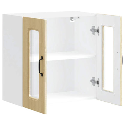 Pensile da Cucina con Porta in Vetro Kalmar Rovere Sonoma - homemem39