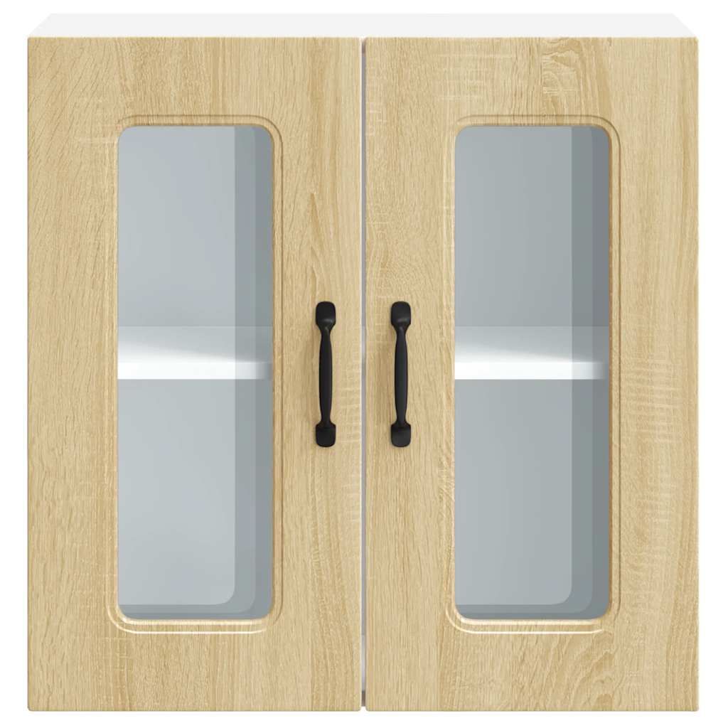 Pensile da Cucina con Porta in Vetro Kalmar Rovere Sonoma | homemem39