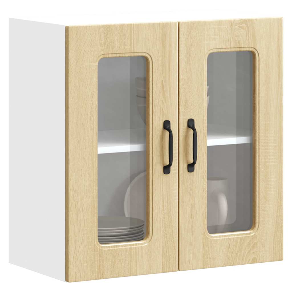 Pensile da Cucina con Porta in Vetro Kalmar Rovere Sonoma | homemem39