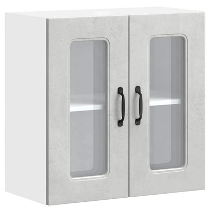 Pensile da Cucina con Porta in Vetro Kalmar Grigio Cemento