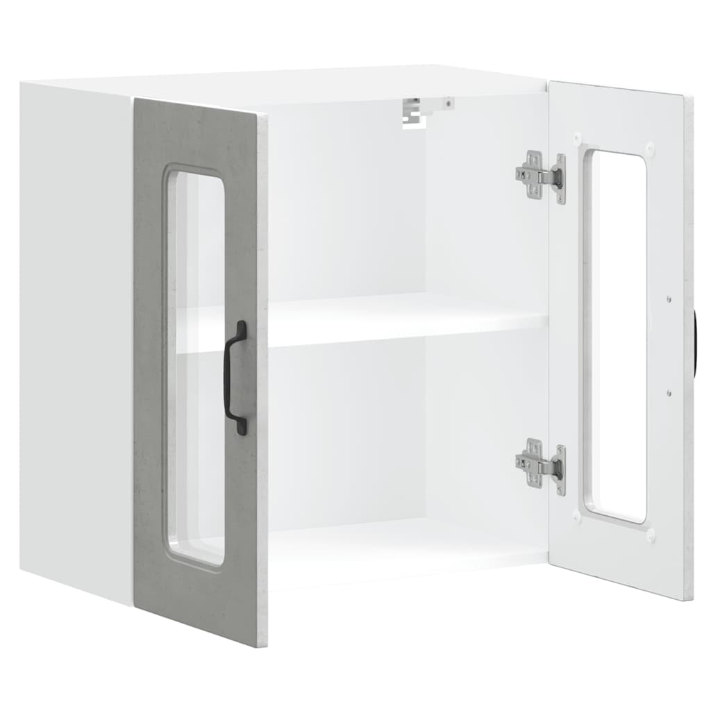 Pensile da Cucina con Porta in Vetro Kalmar Grigio Cemento - homemem39