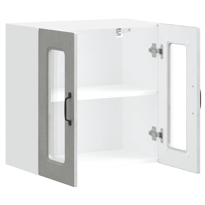 Pensile da Cucina con Porta in Vetro Kalmar Grigio Cemento - homemem39