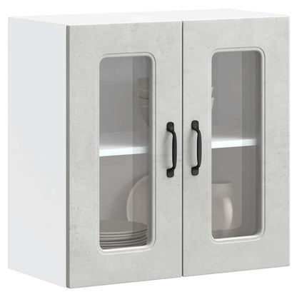 Pensile da Cucina con Porta in Vetro Kalmar Grigio Cemento | homemem39