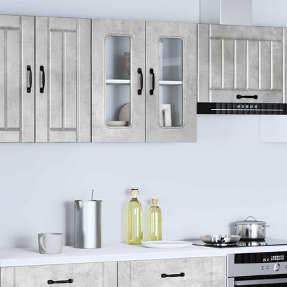 Pensile da Cucina con Porta in Vetro Kalmar Grigio Cemento