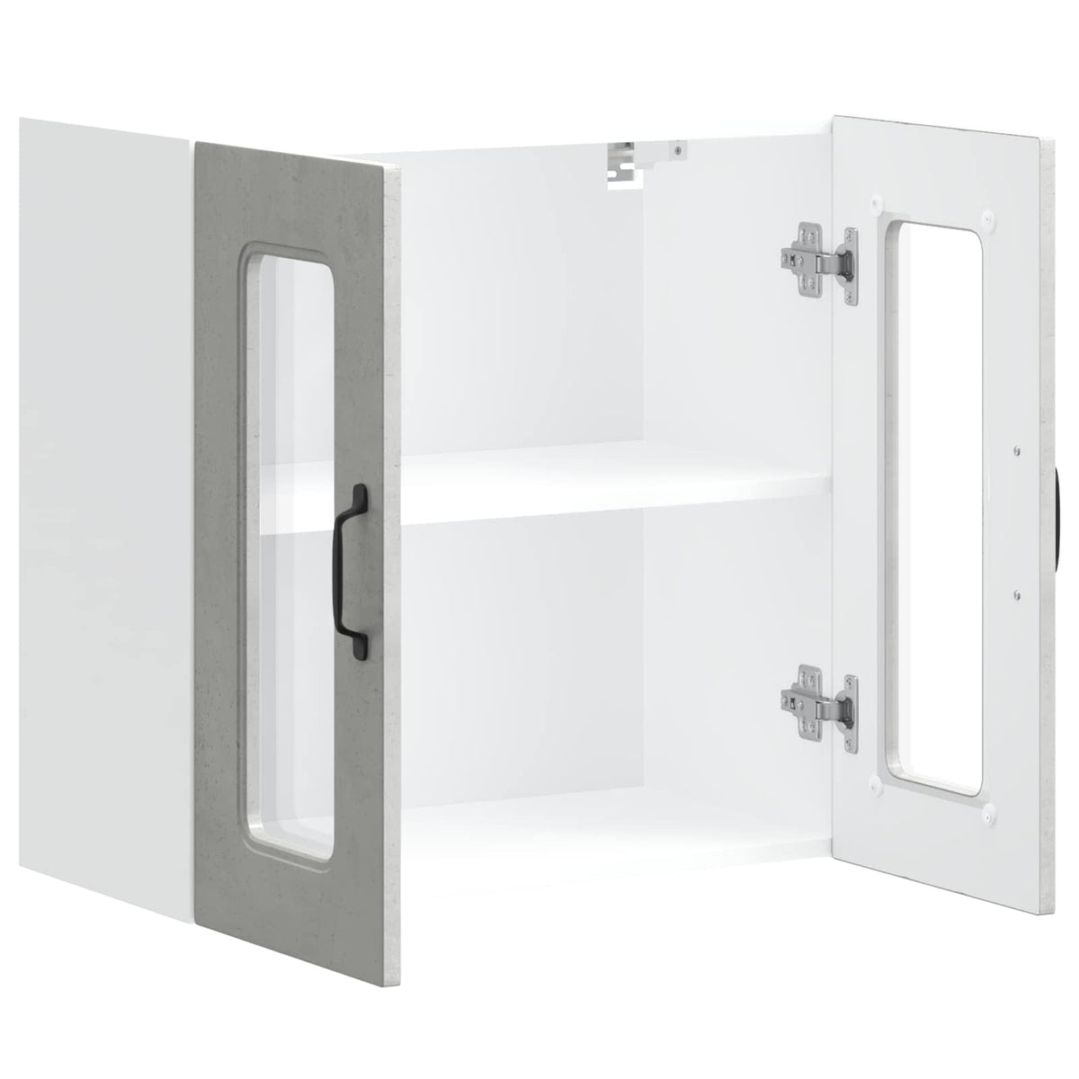 Pensile da Cucina con Porta in Vetro Kalmar Grigio Cemento