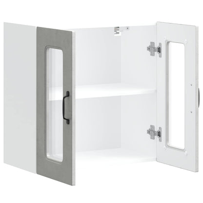 Pensile da Cucina con Porta in Vetro Kalmar Grigio Cemento