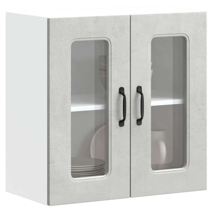 Pensile da Cucina con Porta in Vetro Kalmar Grigio Cemento