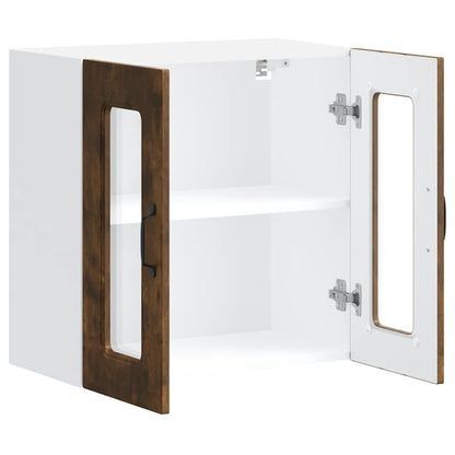 Pensile da Cucina con Porta in Vetro Kalmar Rovere Fumo - homemem39