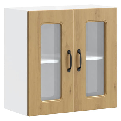 Pensile da Cucina con Porta in Vetro Kalmar Rovere Artigianale - homemem39