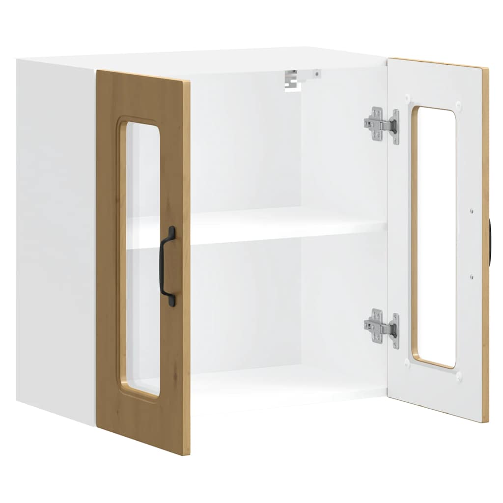 Pensile da Cucina con Porta in Vetro Kalmar Rovere Artigianale - homemem39