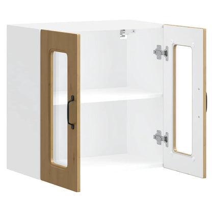 Pensile da Cucina con Porta in Vetro Kalmar Rovere Artigianale - homemem39