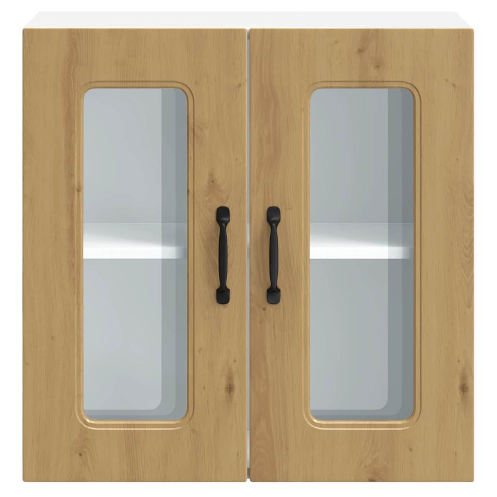 Pensile da Cucina con Porta in Vetro Kalmar Rovere Artigianale - homemem39