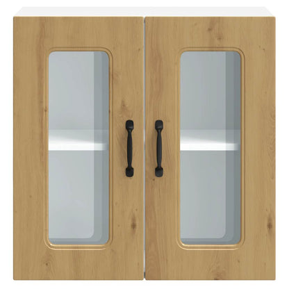 Pensile da Cucina con Porta in Vetro Kalmar Rovere Artigianale - homemem39