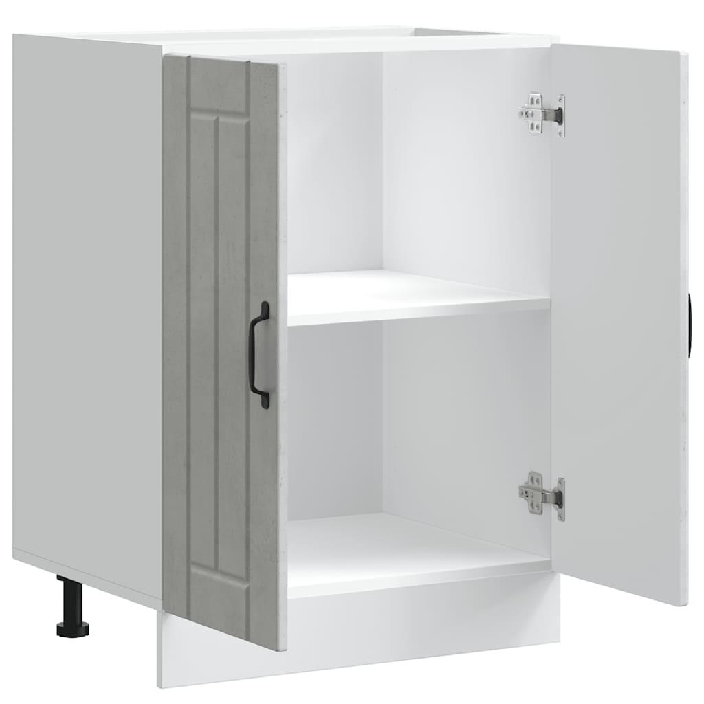 Mobile Base Lavello Lucca Grigio Cemento in Legno Multistrato - homemem39