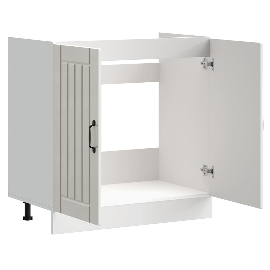 Mobile Base Lavello Lucca Bianco Lucido in Legno Multistrato - homemem39