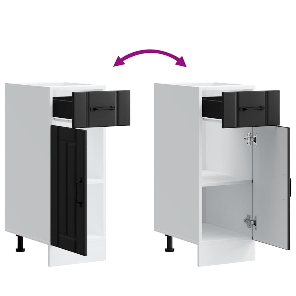 Base da Cucina Lucca Nero in Legno Multistrato - homemem39