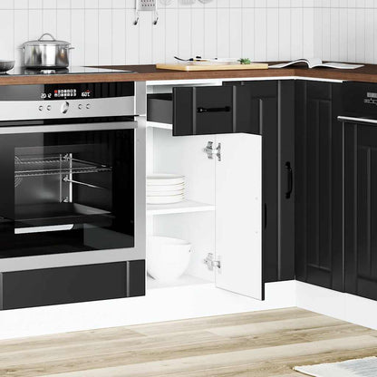 Base da Cucina Lucca Nero in Legno Multistrato