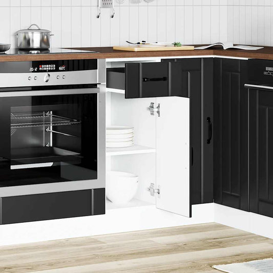 Base da Cucina Lucca Nero in Legno Multistrato