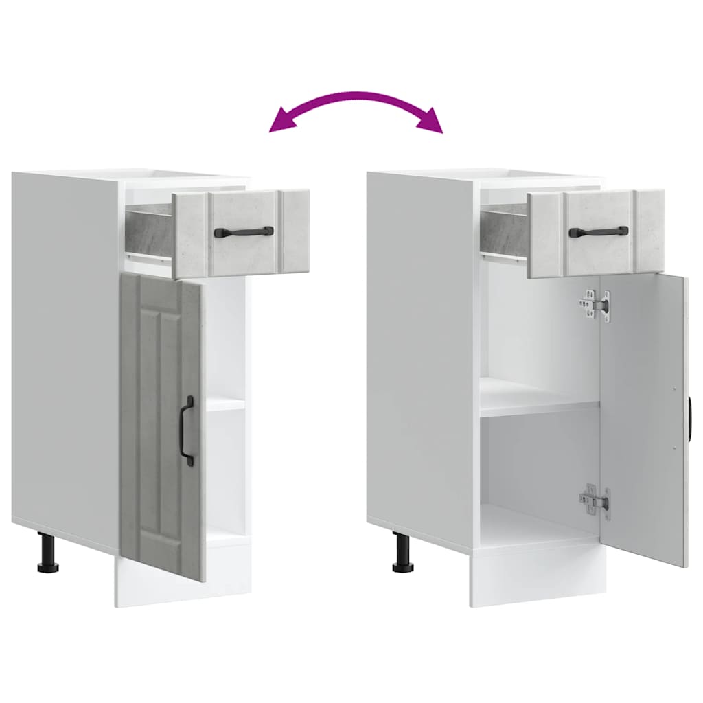 Base da Cucina Lucca Grigio Cemento in Legno Multistrato - homemem39