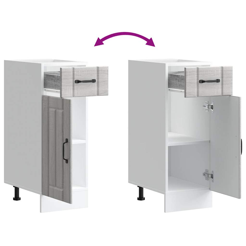 Base da Cucina Lucca Grigio Sonoma in Legno Multistrato - homemem39