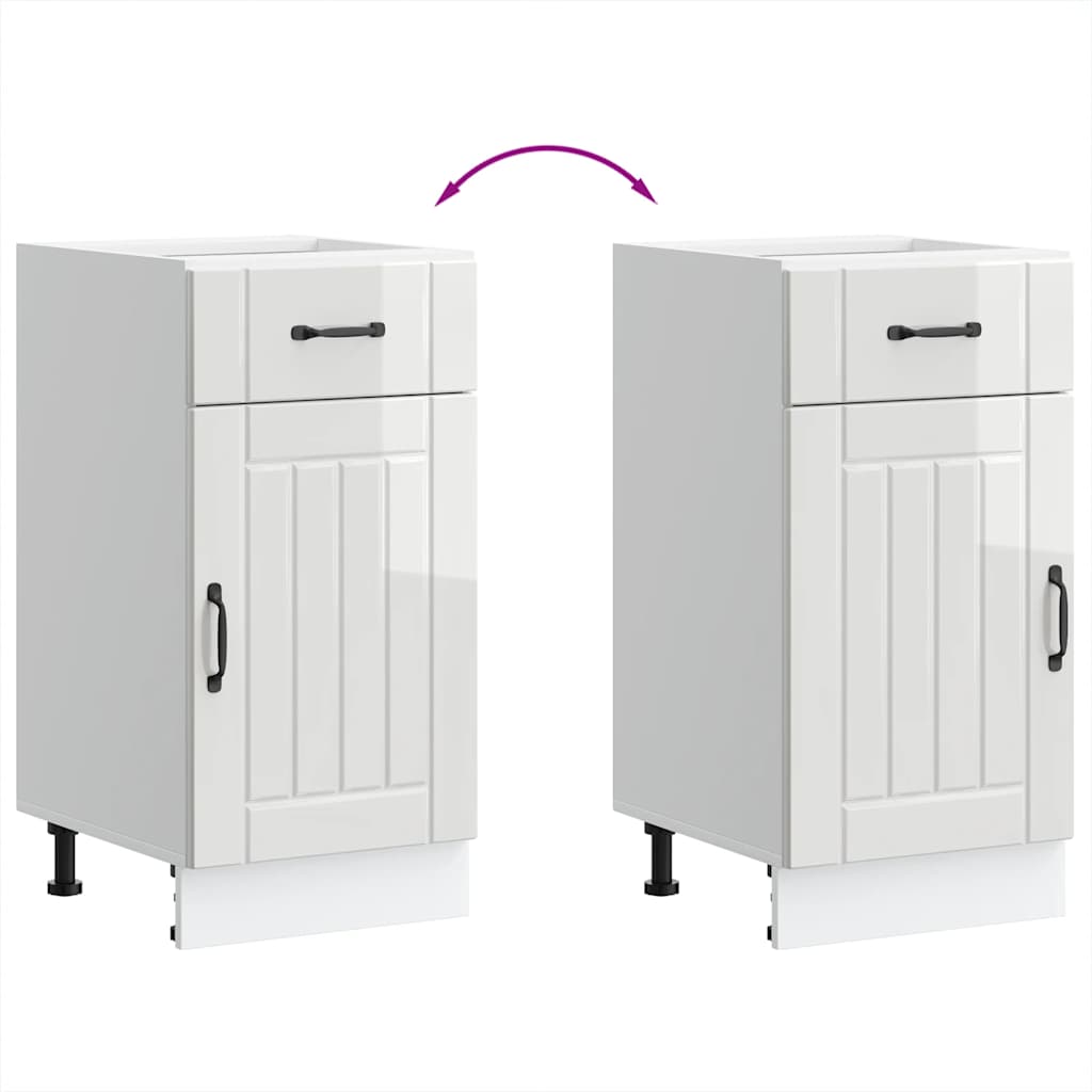 Base da Cucina Lucca Bianco Lucido in Legno Multistrato - homemem39