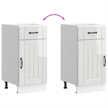 Base da Cucina Lucca Bianco Lucido in Legno Multistrato - homemem39