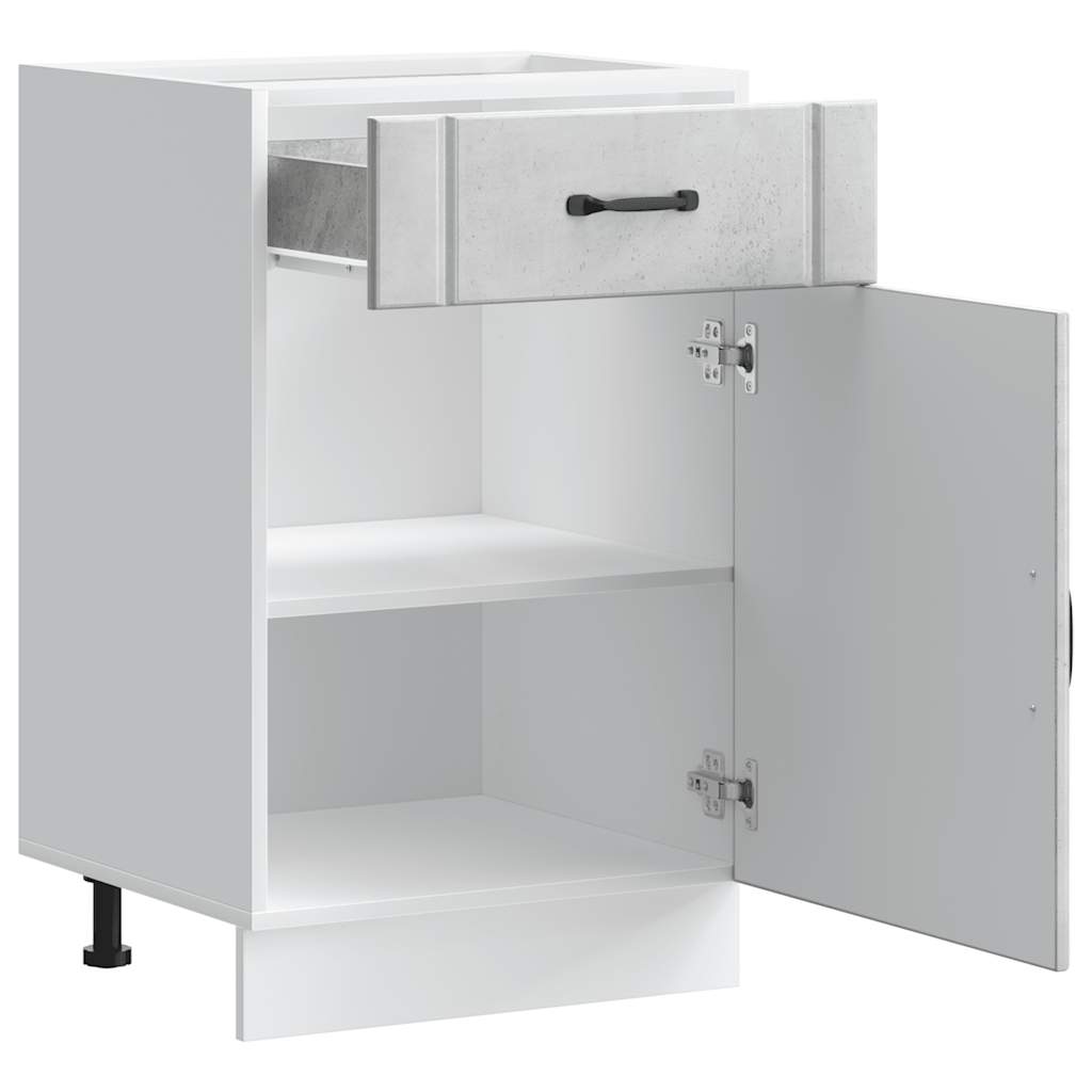 Base da Cucina Lucca Grigio Cemento in Legno Multistrato - homemem39