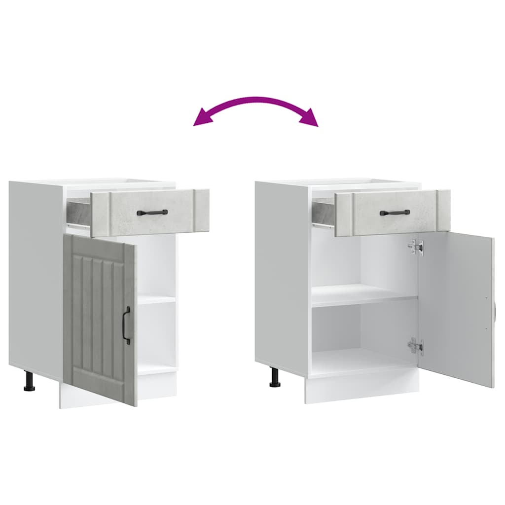 Base da Cucina Lucca Grigio Cemento in Legno Multistrato - homemem39