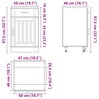 Base da Cucina Lucca Rovere Fumo in Legno Multistrato - homemem39