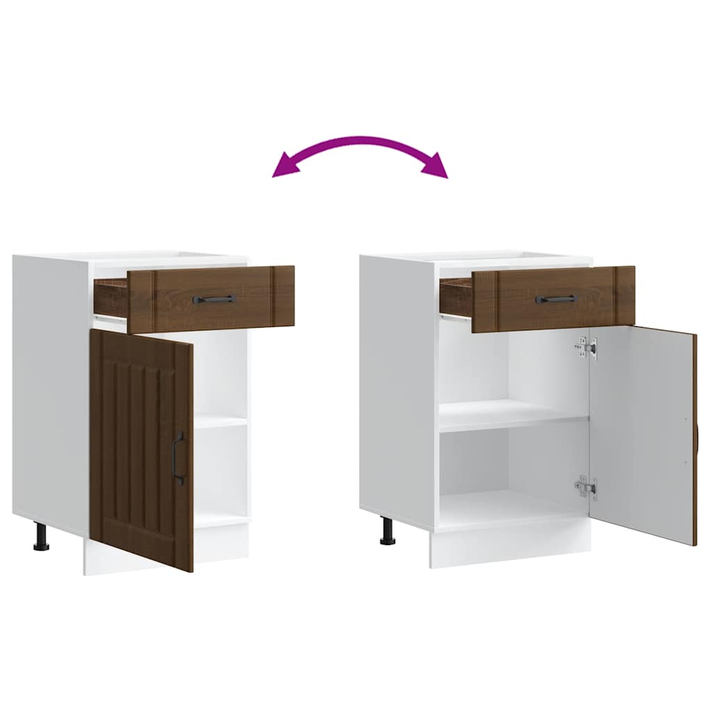 Base da Cucina Lucca Rovere Marrone in Legno Multistrato - homemem39