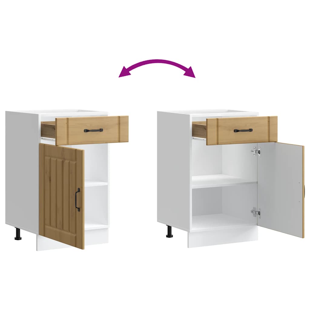 Base da Cucina Lucca Rovere Artigianale in Legno Multistrato - homemem39